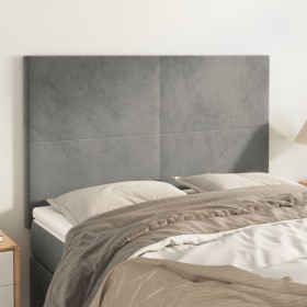 Cabeceros 4 unidades terciopelo gris claro 72x5x78/88 cm de vidaXL, Cabeceros y pies de cama - Ref: Foro24-3116100, Precio: 1...