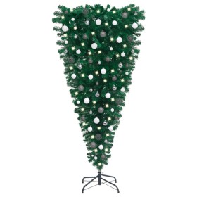 Umgedrehter künstlicher Weihnachtsbaum mit Lichtern und Kugeln 120 cm von vidaXL, Weihnachtsbäume - Ref: Foro24-3078096, Prei...