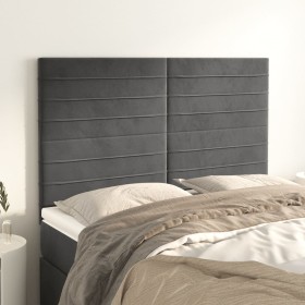 Cabeceros 4 unidades terciopelo gris oscuro 72x5x78/88 cm de vidaXL, Cabeceros y pies de cama - Ref: Foro24-3116521, Precio: ...