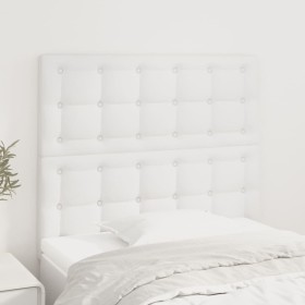 Headboards 2 units of white synthetic leather 100x5x78/88 cm by vidaXL, Headboards and footboards - Ref: Foro24-3116417, Pric...