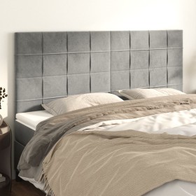 Cabeceros 4 unidades de terciopelo gris claro 90x5x78/88 cm de vidaXL, Cabeceros y pies de cama - Ref: Foro24-3116392, Precio...