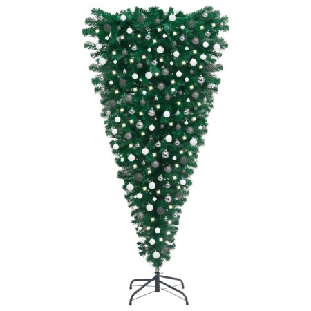 Árbol de Navidad artificial invertido con LEDs y bolas 240 cm de vidaXL, Arboles de navidad - Ref: Foro24-3078100, Precio: 88...