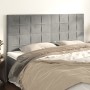 Cabeceros 4 unidades de terciopelo gris claro 100x5x78/88 cm de vidaXL, Cabeceros y pies de cama - Ref: Foro24-3116398, Preci...