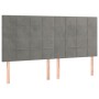 Headboards 4 units of light gray velvet 100x5x78/88 cm by vidaXL, Headboards and footboards - Ref: Foro24-3116398, Price: 126...