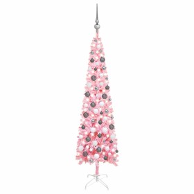 Slim Christmas tree with LEDs and pink balls 150 cm by vidaXL, Christmas trees - Ref: Foro24-3078107, Price: 54,06 €, Discoun...