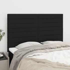 Cabeceros 4 unidades tela negro 72x5x78/88 cm de vidaXL, Cabeceros y pies de cama - Ref: Foro24-3116472, Precio: 110,61 €, De...