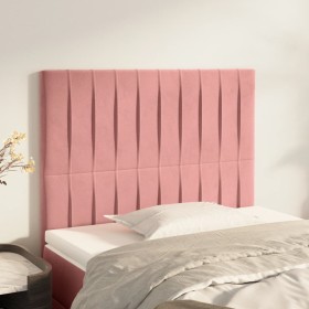 Headboards 2 units of pink velvet 100x5x78/88 cm by vidaXL, Headboards and footboards - Ref: Foro24-3116617, Price: 68,99 €, ...