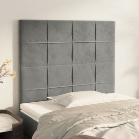 Cabeceros 2 unidades de terciopelo gris claro 100x5x78/88 cm de vidaXL, Cabeceros y pies de cama - Ref: Foro24-3116374, Preci...