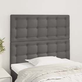 Cabeceros 2 unidades de cuero sintético gris 90x5x78/88cm de vidaXL, Cabeceros y pies de cama - Ref: Foro24-3116414, Precio: ...