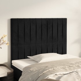 Cabeceros 2 unidades de terciopelo negro 90x5x78/88 cm de vidaXL, Cabeceros y pies de cama - Ref: Foro24-3116608, Precio: 65,...