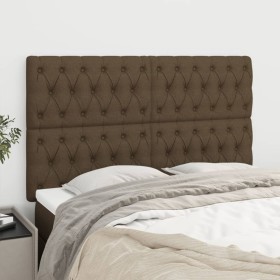 Headboards 4 units dark brown fabric 72x7x78/88 cm by vidaXL, Headboards and footboards - Ref: Foro24-3116669, Price: 142,55 ...