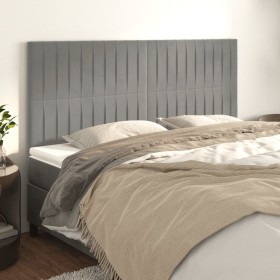 Cabeceros 4 unidades de terciopelo gris claro 80x5x78/88 cm de vidaXL, Cabeceros y pies de cama - Ref: Foro24-3116624, Precio...