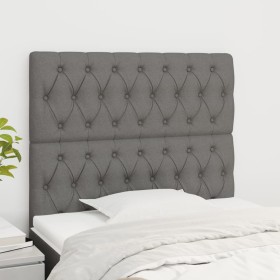 Headboards 2 units of dark gray fabric 100x7x78/88 cm by vidaXL, Headboards and footboards - Ref: Foro24-3116659, Price: 79,1...