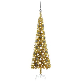 Árbol de Navidad delgado con LEDs y bolas dorado 180 cm de vidaXL, Arboles de navidad - Ref: Foro24-3078128, Precio: 61,99 €,...