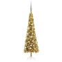 Schlanker Weihnachtsbaum mit LEDs und Kugeln gold 180 cm von vidaXL, Weihnachtsbäume - Ref: Foro24-3078128, Preis: 61,38 €, R...