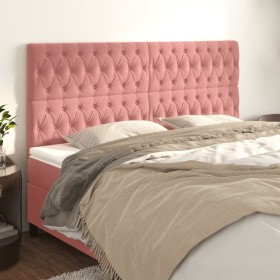 Headboards 4 units of pink velvet 100x7x78/88 cm by vidaXL, Headboards and footboards - Ref: Foro24-3116739, Price: 163,99 €,...