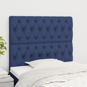 Cabeceros 2 unidades tela azul 100x7x78/88 cm de vidaXL, Cabeceros y pies de cama - Ref: Foro24-3116664, Precio: 87,99 €, Des...