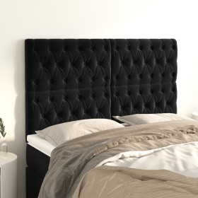 Headboards 4 units of black velvet 80x7x78/88 cm by vidaXL, Headboards and footboards - Ref: Foro24-3116724, Price: 149,65 €,...