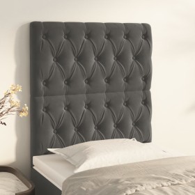 Cabeceros 2 unidades de terciopelo gris oscuro 80x7x78/88 cm de vidaXL, Cabeceros y pies de cama - Ref: Foro24-3116699, Preci...