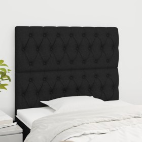 Headboards 2 units of black fabric 100x7x78/88 cm by vidaXL, Headboards and footboards - Ref: Foro24-3116660, Price: 71,24 €,...