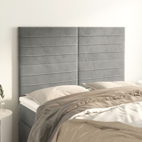 Cabeceros 4 unidades terciopelo gris claro 72x5x78/88 cm de vidaXL, Cabeceros y pies de cama - Ref: Foro24-3116520, Precio: 1...