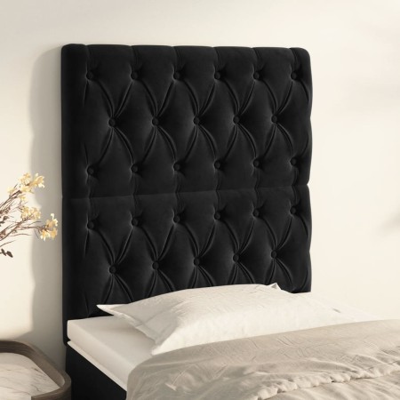 Cabeceros 2 unidades de terciopelo negro 80x7x78/88 cm de vidaXL, Cabeceros y pies de cama - Ref: Foro24-3116700, Precio: 78,...