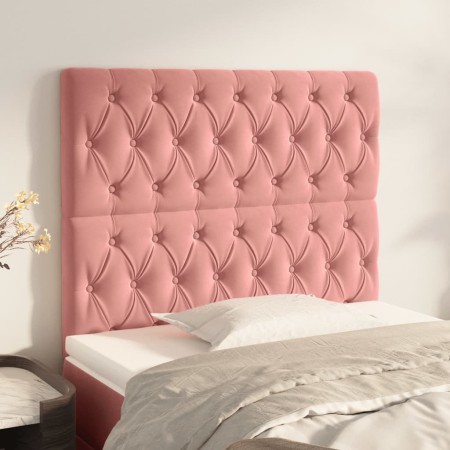 Cabeceros 2 unidades de terciopelo rosa 100x7x78/88 cm de vidaXL, Cabeceros y pies de cama - Ref: Foro24-3116715, Precio: 86,...