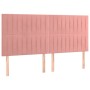 Cabeceros 4 unidades de terciopelo rosa 100x5x78/88 cm de vidaXL, Cabeceros y pies de cama - Ref: Foro24-3116641, Precio: 126...