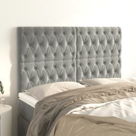 Headboards 4 units light gray velvet 72x7x78/88 cm by vidaXL, Headboards and footboards - Ref: Foro24-3116716, Price: 169,84 ...