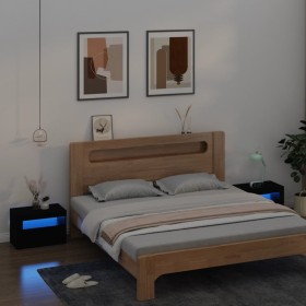 Bedside tables with LED lights 2 pcs black 60x35x40 cm by vidaXL, Nightstands - Ref: Foro24-3080735, Price: 87,12 €, Discount: %