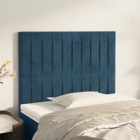 Cabeceros 2 unidades de terciopelo azul oscuro 100x5x78/88 cm de vidaXL, Cabeceros y pies de cama - Ref: Foro24-3116616, Prec...