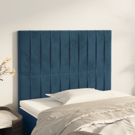 Headboards 2 units of dark blue velvet 100x5x78/88 cm by vidaXL, Headboards and footboards - Ref: Foro24-3116616, Price: 68,3...