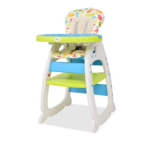 3-in-1 convertible highchair with blue and green table by vidaXL, Chairs and high chairs for children - Ref: Foro24-10142, Pr...