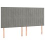 Headboards 4 units of light gray velvet 100x5x78/88 cm by vidaXL, Headboards and footboards - Ref: Foro24-3116636, Price: 111...