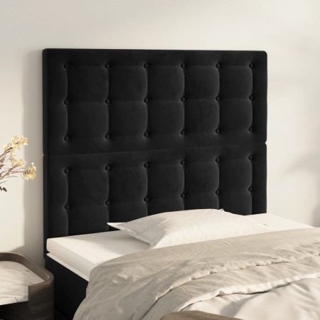 Headboards 2 units of black velvet 100x5x78/88 cm by vidaXL, Headboards and footboards - Ref: Foro24-3116810, Price: 72,27 €,...