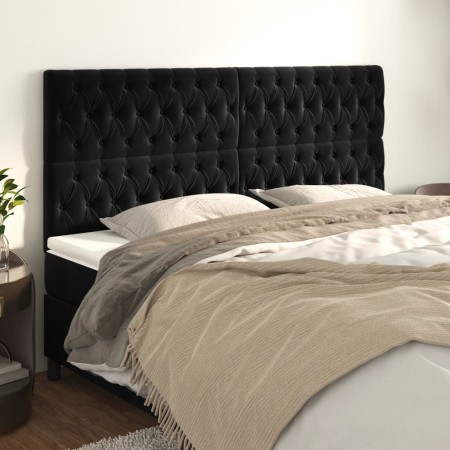 Cabeceros 4 unidades de terciopelo negro 100x7x78/88 cm de vidaXL, Cabeceros y pies de cama - Ref: Foro24-3116736, Precio: 16...