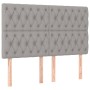 Headboards 4 units light gray fabric 72x7x78/88 cm by vidaXL, Headboards and footboards - Ref: Foro24-3116666, Price: 143,24 ...