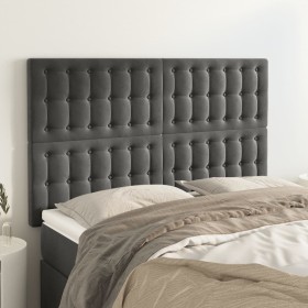 Cabeceros 4 unidades terciopelo gris oscuro 72x5x78/88 cm de vidaXL, Cabeceros y pies de cama - Ref: Foro24-3116815, Precio: ...