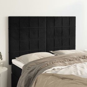 Headboards 4 units black velvet 72x5x78/88 cm by vidaXL, Headboards and footboards - Ref: Foro24-3116382, Price: 117,99 €, Di...