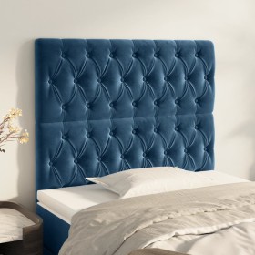 Headboards 2 units of dark blue velvet 90x7x78/88 cm by vidaXL, Headboards and footboards - Ref: Foro24-3116708, Price: 84,76...