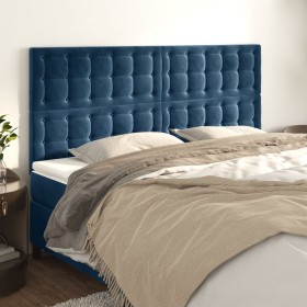 Cabeceros 4 unidades de terciopelo azul oscuro 90x5x78/88 cm de vidaXL, Cabeceros y pies de cama - Ref: Foro24-3116830, Preci...