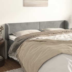 Cabecero de terciopelo gris claro 203x23x78/88 cm de vidaXL, Cabeceros y pies de cama - Ref: Foro24-3116930, Precio: 73,12 €,...