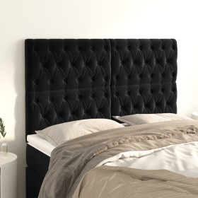 Cabeceros 4 unidades terciopelo negro 72x7x78/88 cm de vidaXL, Cabeceros y pies de cama - Ref: Foro24-3116718, Precio: 140,75...