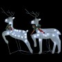 Christmas decoration of reindeer and white garden sleigh 100 LEDs by vidaXL, Christmas lights - Ref: Foro24-3100429, Price: 6...