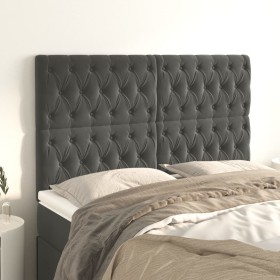 Cabeceros 4 unidades de terciopelo gris oscuro 80x7x78/88 cm de vidaXL, Cabeceros y pies de cama - Ref: Foro24-3116723, Preci...