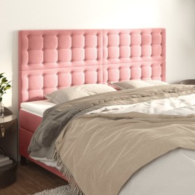 Cabeceros 4 unidades de terciopelo rosa 100x5x78/88 cm de vidaXL, Cabeceros y pies de cama - Ref: Foro24-3116837, Precio: 134...