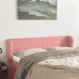 Cabecero de terciopelo rosa 147x23x78/88 cm de vidaXL, Cabeceros y pies de cama - Ref: Foro24-3116917, Precio: 66,27 €, Descu...