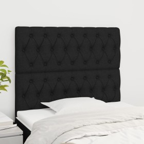 Cabeceros 2 unidades de tela negro 90x7x78/88 cm de vidaXL, Cabeceros y pies de cama - Ref: Foro24-3116652, Precio: 84,70 €, ...