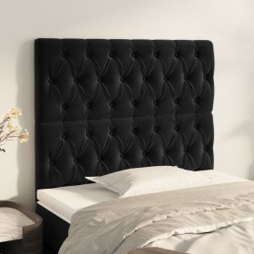 Cabeceros 2 unidades de terciopelo negro 100x7x78/88 cm de vidaXL, Cabeceros y pies de cama - Ref: Foro24-3116712, Precio: 86...