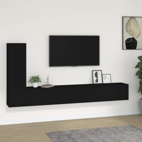 3-piece black plywood TV furniture set by vidaXL, TV Furniture - Ref: Foro24-3114319, Price: 162,50 €, Discount: %